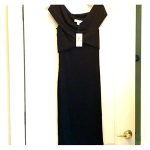 Michael Kors *NWT* Black Ribbed OTS Midi Dress